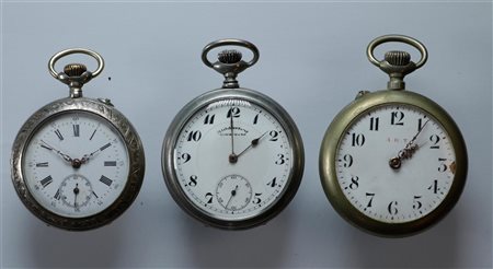 Lot with steel pocket watches in various conditions - weight: 228 grams