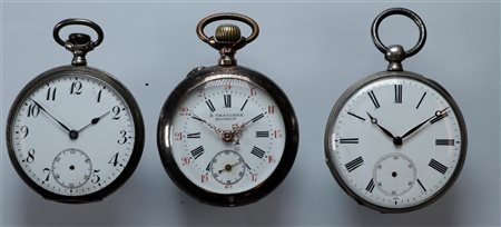 Lot with steel and silver pocket watches in various conditions - weight: 200...