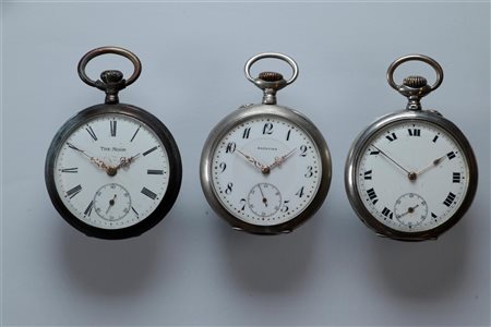 Lot with steel and silver pocket watches in various conditions - weight: 210...