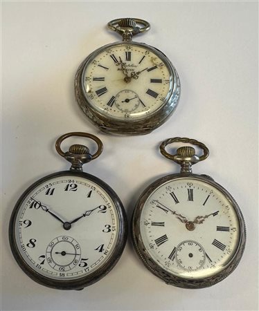 Lot with steel and silver pocket watches in various conditions - weight: 200...