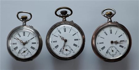 Lot with steel and silver pocket watches in various conditions - weight: 190...