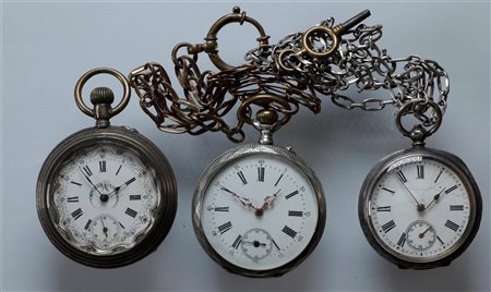 Lot with steel and silver pocket watches in various conditions - weight: 224...