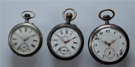 Lot with steel and silver pocket watches in various conditions - weight: 218...