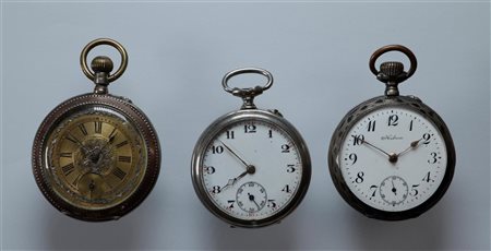 Lot with steel and silver pocket watches in various conditions - weight: 204...