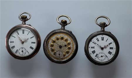 Lot with steel and silver pocket watches in various conditions - weight: 203...