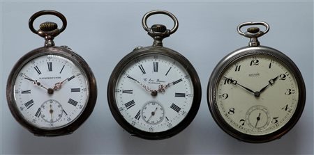 Lot with steel and silver pocket watches in various conditions - weight: 206...