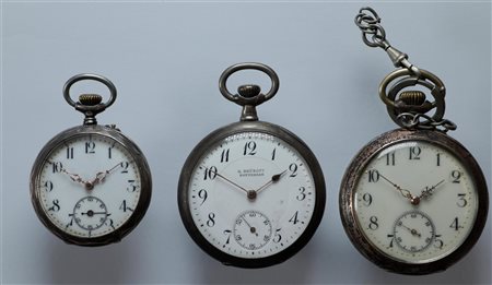 Lot with steel and silver pocket watches in various conditions - weight: 223...