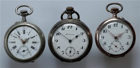 Lot with steel and silver pocket watches in various conditions - weight: 193...