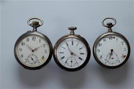 Lot with steel and silver pocket watches in various conditions - weight: 232...