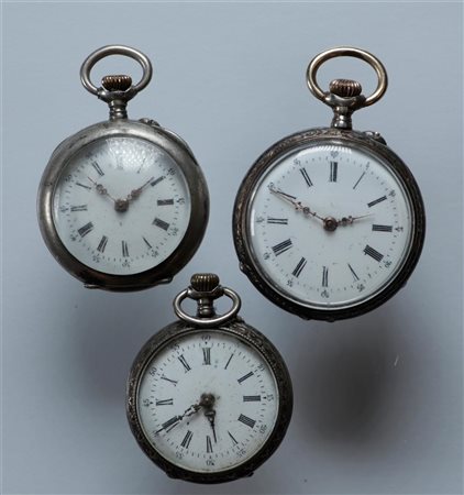 Lot with small steel and silver pocket watches in various conditions -...