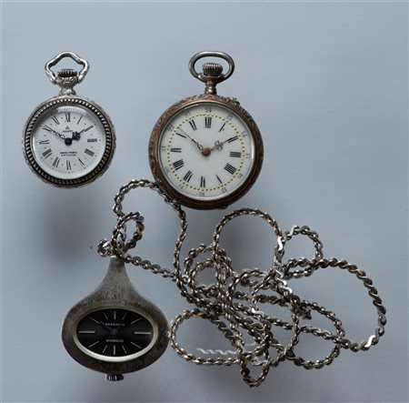 Lot with small steel and silver pocket watches in various conditions -...