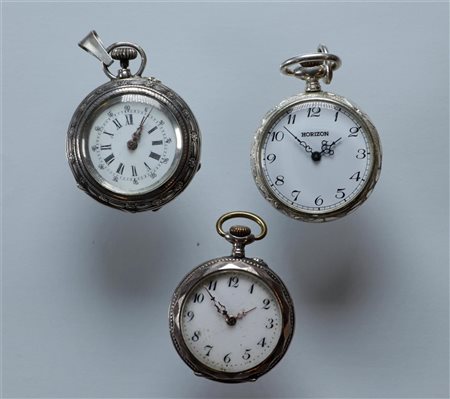 Lot with small steel and silver pocket watches in various conditions -...