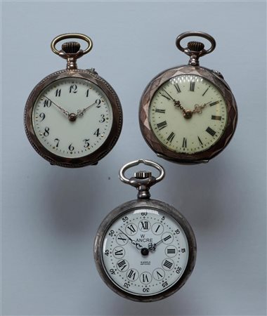 Lot with small steel and silver pocket watches in various conditions -...