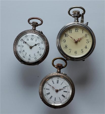 Lot with small steel and silver pocket watches in various conditions -...