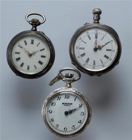 Lot with small steel and silver pocket watches in various conditions -...