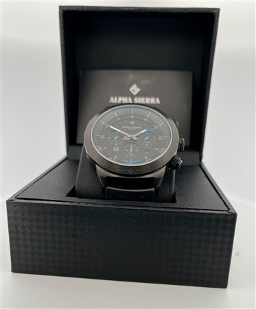 Men's watch,Alpha Sierra,leather strap,movement: Quartz. Incl. box.