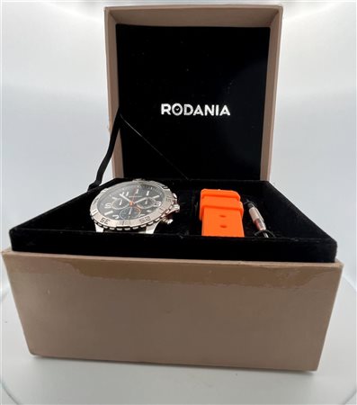 Men's watch,Rodania 24947,steel and rubber strap,movement: Quartz. Incl. box.