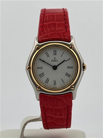 Ladies watch, Ebel, steel and leather strap, movement: Quartz