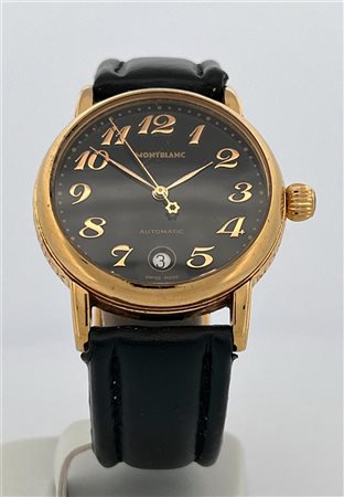 Men's watch, Montblanc 7004, leather strap, movement: automatic. Lid is loose.