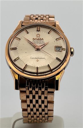 Men's watch, Omega Constellation, gold-plated steel strap, movement:...