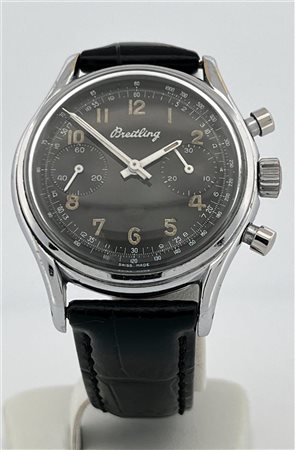 Men's watch, Vintage Breitling Chronograph, leather strap, movement: automatic.