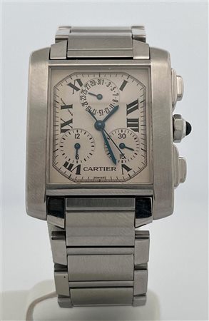 Ladies watch, Cartier tank Francaise, steel strap, movement: Quartz.