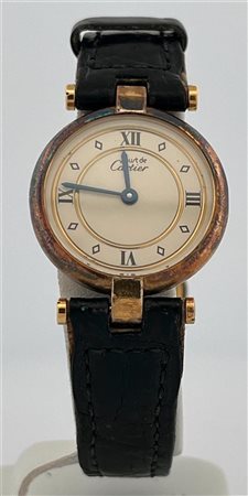 Ladies watch, Must de cartier 012796, leather strap, movement: Quartz.