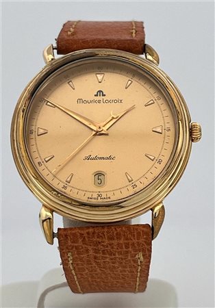 Men's watch, Maurice Lacroix, leather strap, movement: Automatic. Back plate...