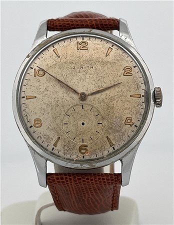 Men's watch, Zenith 8785986, leather strap, movement: Manual winding. Seconds...