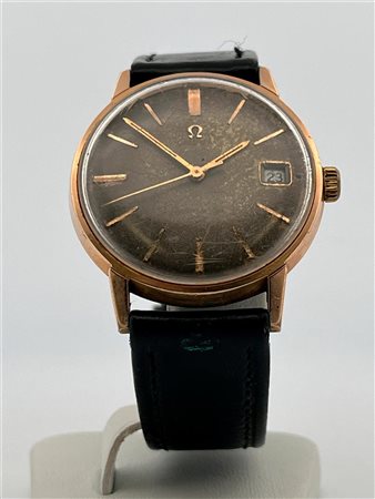 Men's watch, Omega Seamaster, Leather strap, movement: manual winding.