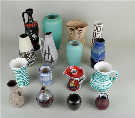 A collection of 'Mid century' pottery including West-Germany.