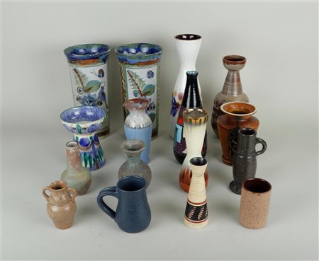 A collection of 'Mid century' pottery including West-Germany.