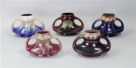 A collection of Flemish pottery jardinaires.