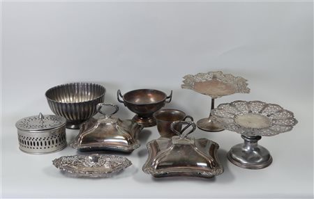 A large collection of silver-plated tableware, covered tureens and other...