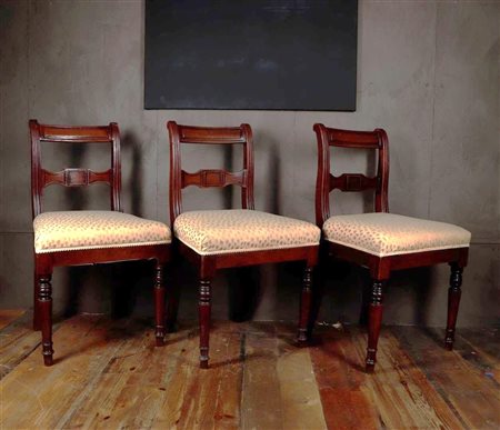 A lot consisting of (3) early 19th century William IV chairs. Seat height: 47...