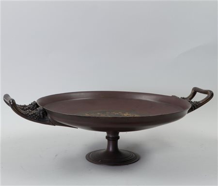 Late 19th century French bronze tazza, “Menalcas and Mopsus”, signed (cast)...