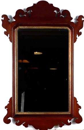 A solid mahogany wall mirror, with original mirror glass, 19th century. 80 x...