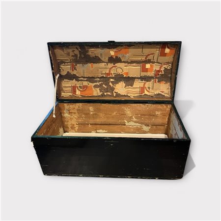 Two antique black lacquered travel chests. See all photos for both chests. 45...