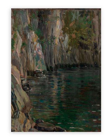 GUIDO ZUCCARO (1876-1944) - Strapiombo sul Lago di Como. La Gaeta, Menaggio