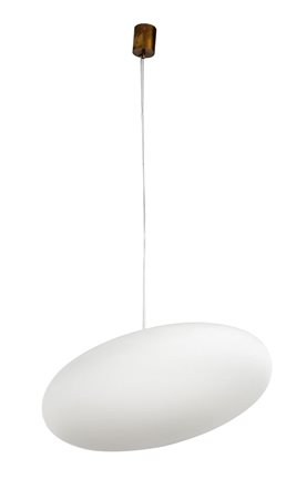 STILNOVO 1104 Lampada a sospensione in vetro triplex opal e ottone lucido....