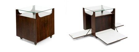 MUNARI BRUNO Cubobar Carrello portabottiglie con struttura in legno e...