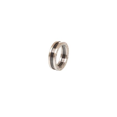 Anello Bulgari  a fascia Save the Children in argento 925 e ceramica nera.