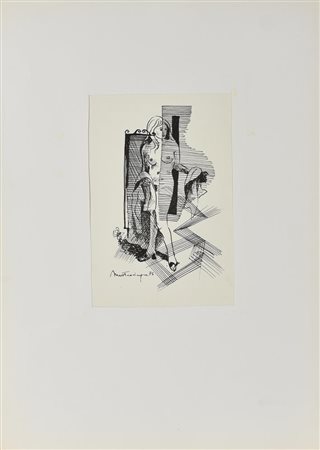 Nicola Mastrocinque SENZA TITOLO, 1975 inchiostro su carta, cm 25x17,5 firma...