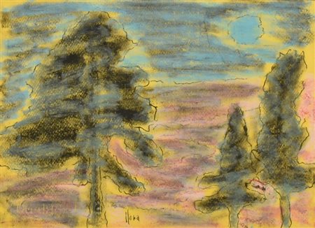 Ignoto ALBERI pastello, carboncino e china su carta, cm 24x33,5...