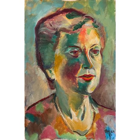 H. M. Hopma, Ritratto, 1986, olio su tela, 45 x 30. Non in cornice.