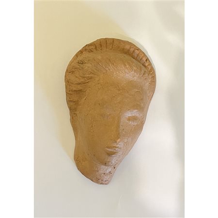 Eraldo Fozzer, Volto, scultura in terracotta, cm 18x12 circa. Siglato...