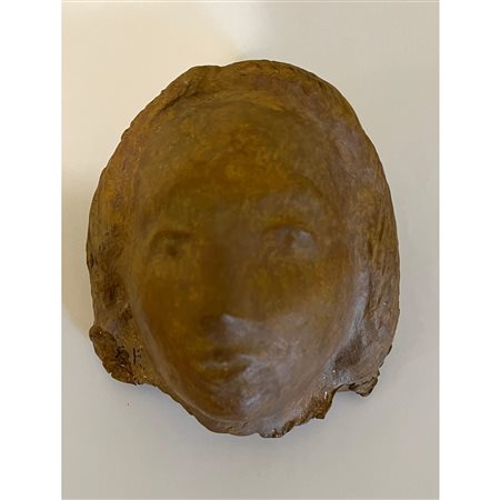 Eraldo Fozzer, Volto, scultura in terracotta, cm 18x12 circa. Siglato...