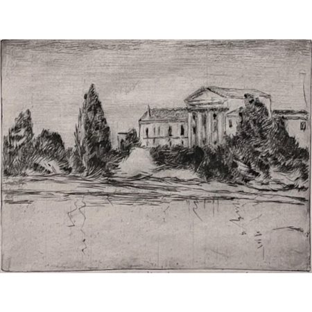 Guido Polo, Villa veneta sul Brenta, 1965, prova d’autore, cm 14,8x20. In...