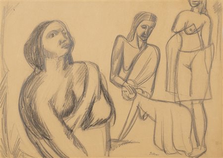 Mario Sironi (Sassari 1885-Milano 1961)  - Figure femminili, 1947 ca.