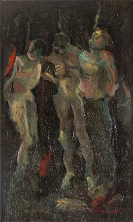 Giovanni Omiccioli (Roma 1901-1975)  - Tre partigiani impiccati, 1943